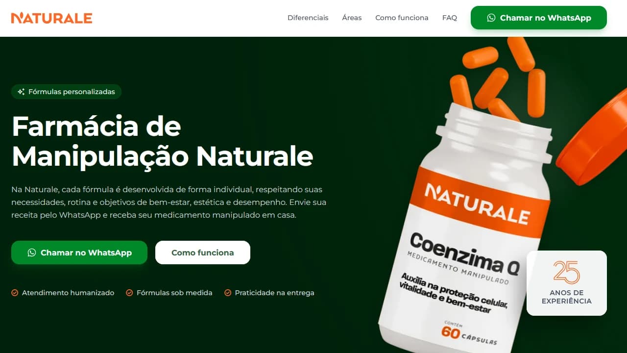 Interface do projeto Farmácia Naturale